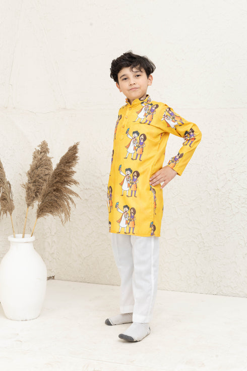 SELFIE YELLOW KURTA SET